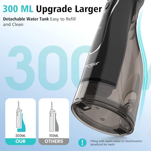 Leominor Water Dental Flosser Teeth Pick - Rechargeable Travel Irrigation Cleaner IPX7 for Home Travel(2 Packs)