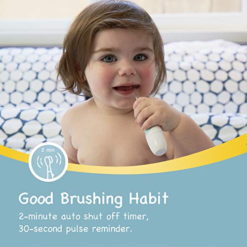 Papablic Baby Oral Care Bundle: Blue Sonic Toothbrush for Teeth (0-3Y) + 40 Disposable Tongue & Gum Cleaners (0-2Y)