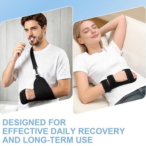 Resting Hand Splint Left & Right – Adjustable Night Wrist Brace with Finger Separators for Carpal Tunnel, Arthritis, Tendonitis, Post-Injury Recovery – Breathable Hand Support for Straightening Fingers (Large Left) Large Left