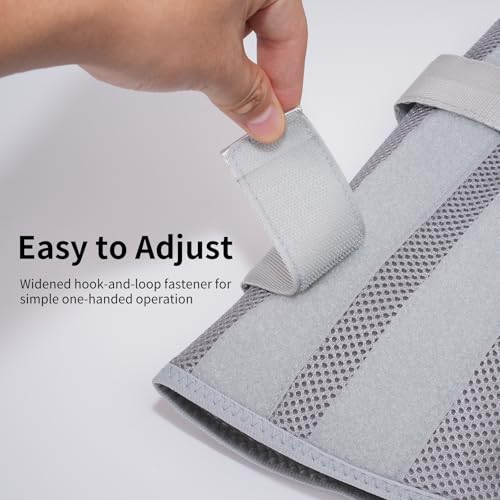 Kids Arm Sling, Adjustable X-Cross Shoulder Immobilizer with Breathable Mesh Padding for Broken Fractured Arm Wrist Elbow Injury, Left Right Universal, Gray, S