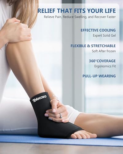 Ankle Foot Ice Pack Wrap for Injuries, Reusable Gel Ice Pack for Hot and Cold Therapies, Flexible Cold Pack for Achilles Tendonitis,Plantar Fasciitis,Swelling,Sprained,Post-Surgery Recovery Original XLx1