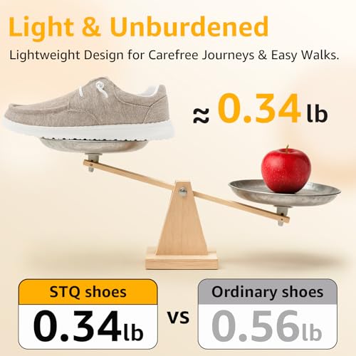STQ Women Lace Up Loafer with Arch Support Casual Breathable Boat Shoe 9 Brownness