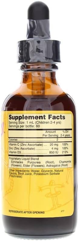 Systemic Formulas Tuff Play Kids Immune Support Supplement, 2 Fl Oz, with Vitamins C, D3 and Zinc #530