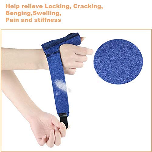 Trigger Finger Splint, Finger Knuckle Support Brace, Adjustable Brace for Straightening Curved, Bent, Locked and Mallet Finger Thumb,Ring,Index(Right) Blue Right hand - BeesActive Australia
