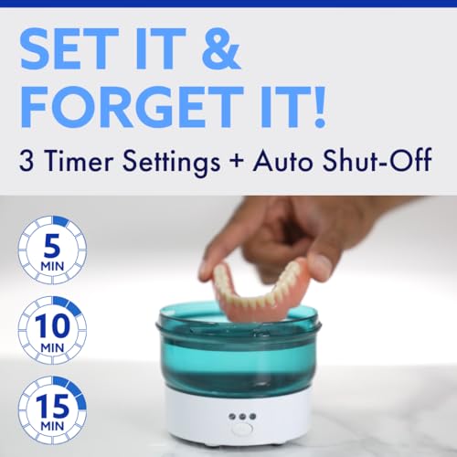 Dr. B Dental Solutions Ultrasonic Cleaner – Efficient Dental Cleaner with High-Frequency Waves for Removing Debris and Stains from Dentures, Night Guards, Retainers, and Aligners 1 Count (Pack of 1)