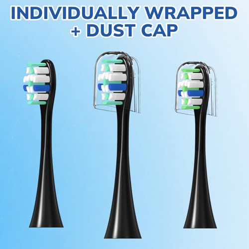 Replacement Toothbrush Heads for Philips Sonicare Replacement Heads, Electric Replacement Brush Head Compatible with Phillips Sonicare Electric Toothbrushes, 16 Pack Black&White 16p Black&white