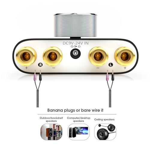 Nobsound Mini Bluetooth 5.0 Power Amplifier, Stereo Hi-Fi Digital Amp 2.0 Channel 50W×2 with AUX/USB/Bluetooth Input, Wireless Audio Receiver, PC Sound Card with Power Supply (Black)