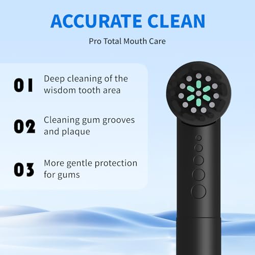 Toothbrush Replacement Heads for Quip 360 Oscillating Electric Toothbrush Black