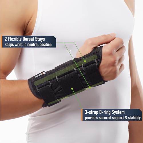 Comforband Deluxe 3-Strap Wrist Brace – Adjustable Support for Carpal Tunnel, Fractures, Tendonitis, and Post-Op Recovery – Lightweight, Breathable Design for Day and Night Use (S/M, Right Hand) S/M