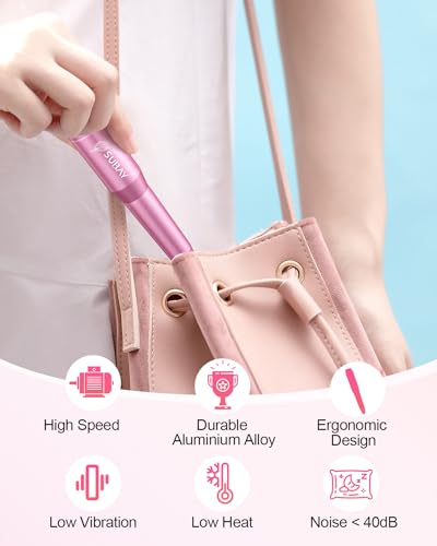 Electric Nail Drill 20000RPM Portable Nail File Nail for Acrylic Gel Nail Light Pink