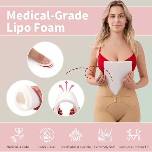5 Pack Lipo Foam Pads, 8" x 11" Post Surgery Lipo Foam Sheets for Liposuction, BBL, Tummy Tuck, Reduce Swelling & Bruising, Flattening Abdominal Compression Garments Multi-Purpose Post Surgery Lipo Foam (White) White