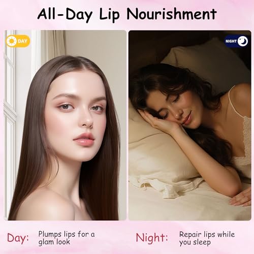 Lip Scrub and Lip Mask Set Lip Care Gift Set with Hydrating Lip Balm, Lip Scrub, Scrub Bubble and Overnight Lip Mask, Lip Moisturizer Gift Set for Teens