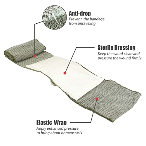 RHINO RESCUE 6" Israeli Emergency Bandage, Tactical IFAK Dressing 5PC 10