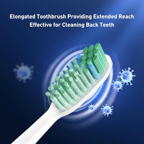 Toothbrush Replacement Whitening Heads Compatible with TAO Clean Sonic Electric Toothbrush - Brush Heads Refills, White