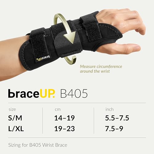 BraceUP Carpal Tunnel Wrist Brace - Metal Wrist Splint for Hand and Wrist Support, Tendonitis Arthritis Pain Relief L/XL Right Hand