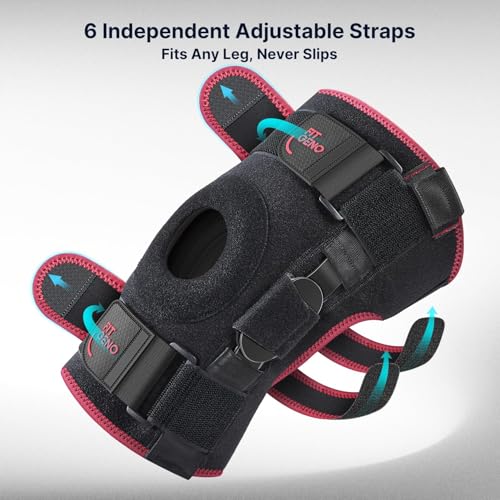 Fit Geno Hinged Knee Brace for Women Knee Pain Relief (M/L/XL) Garnet M/L/XL