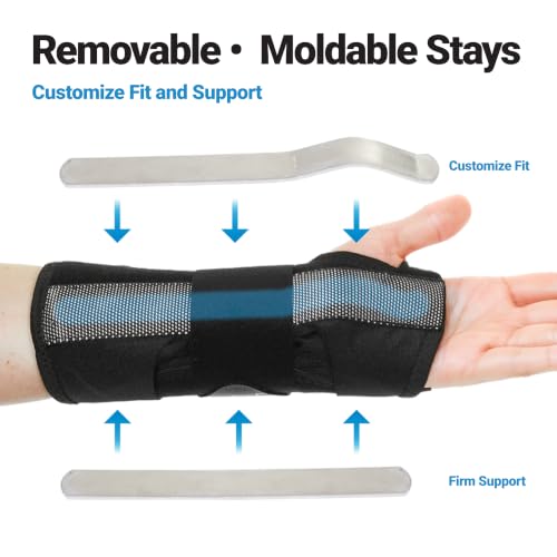 BioSkin Carpal Tunnel Wrist Brace - For Arthritis Pain And Support, Tendonitis, Wrist Sprains, Night Wrist Sleep Support Brace, Wrist Splint, Wrist Support For Women And Men, HSA or FSA Eligible 6-inch M-L (Right)