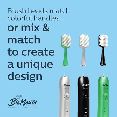 Big Mouth Sonic Toothbrush Refill Brush Heads – Compatible Toothbrush Heads for Electric Toothbrush Replacement Heads Black 1 Count (Pack of 2)