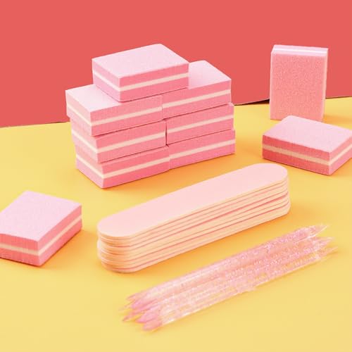 40 Sets Pink Professional Manicure Press On Nail Tool Kit