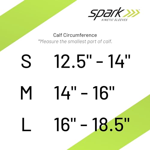 Spark Brownmed Kinetic Calf - Compression Calf Sleeve with Embedded Kinesiology Tape - Calf Brace for Running, Shin Splints & Cycling - Leg Compression Sleeve for Men & Women - Medium