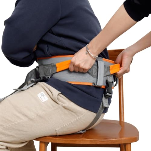 King Mills Gait Belt with Handles, Physical Therapy Safety Belt, Orange, L L: 31"-41"