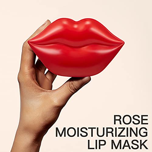 VEZE Lip Masks, Collagen Lip Mask 20 Pcs, Lip Mask for Dry Lips, Lip Masks Skincare, Crystal Lip Pads for Moisturizing, Anti-Wrinkle, Anti-Aging, Firms and Hydrates Lips Red