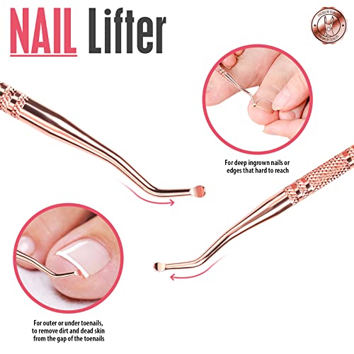 FANDAMEI Cuticle Trimmer, Cuticle Kit, Cuticle Pusher, Cuticle Nippers Rosegold