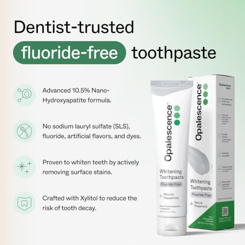 Opalescence Fluoride Free Toothpaste - Nano Hydroxyapatite 10.5% 5759-1T Fluoride Free Pepermint 4.7 Ounce (Pack of 1)