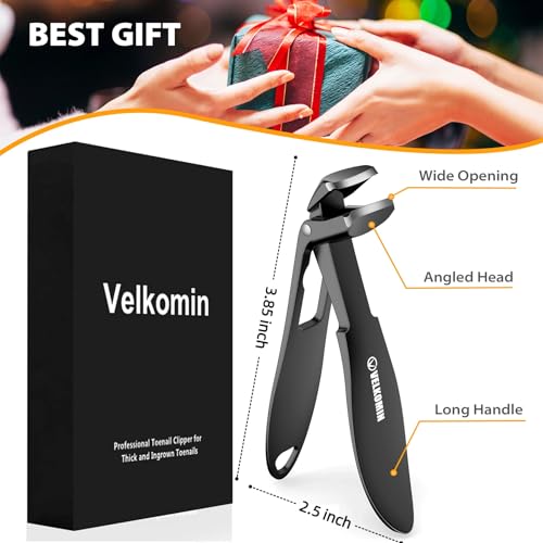 Toenail Clippers for Seniors, Long Handled Curved Head Nail Clippers with Catcher, Ultra-Sharp Heavy Duty for Thick Nails, Ergonomic Design for Men & Women, 18-Month Replacement Warranty