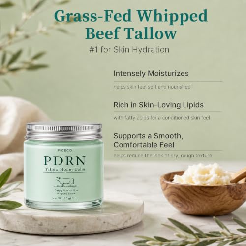 PDRN Beef Tallow Balm for Face, Grass-Fed Whipped Tallow Moisturizer, 4 OZ PDRN 4 Ounce (Pack of 1)