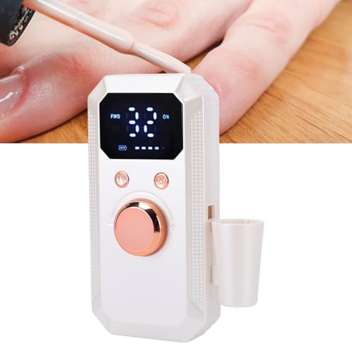 Professional Electric Nail Drill, 32 Speeds Cordless Nail File Machine, Rechargeable Polisher with 1600mAh Battery & 11 Drill Bits, Ideal for Shaping Polishing Removing Gel