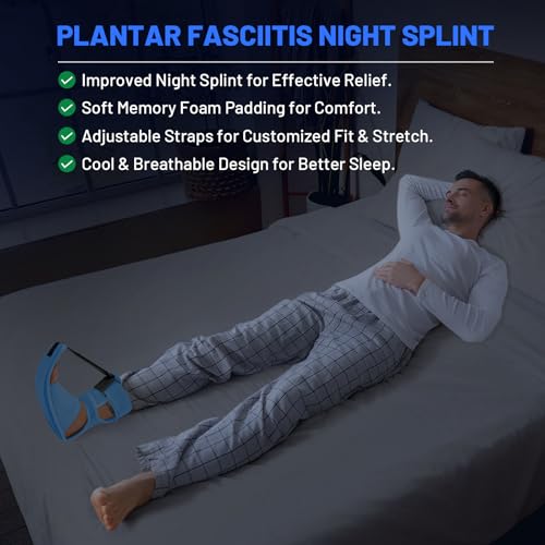 Plantar Fasciitis Night Splint, Plantar Fasciitis Brace and Support Blue 1