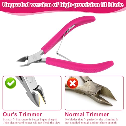 Cuticle Trimmer,Stainless Steel Cuticle Clippers with Non-Slip Silicone Handle,Professional Nail Trimmer Remover Tool for Manicure And Pedicure
