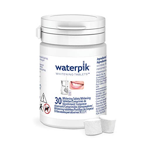 Waterpik Full Size Brush Heads with Covers for Toothbrush, Black, Pack of 2 & Whitening Water Flosser Refill Tablets for Whitening Flosser, Pack of 30