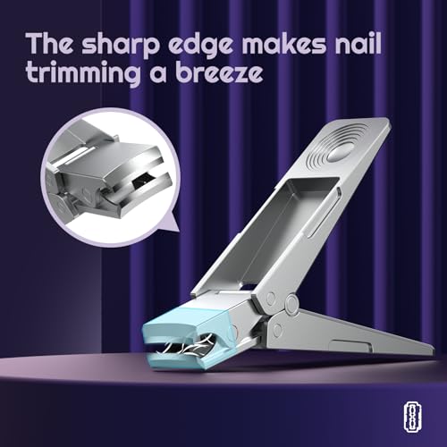 Toenail Clippers, SZQHT Foldable Nail Clippers for Thick Nails, Men, Women & Seniors – Heavy-Duty Stainless Steel German Design with Nail File,Toe Nail Clippers