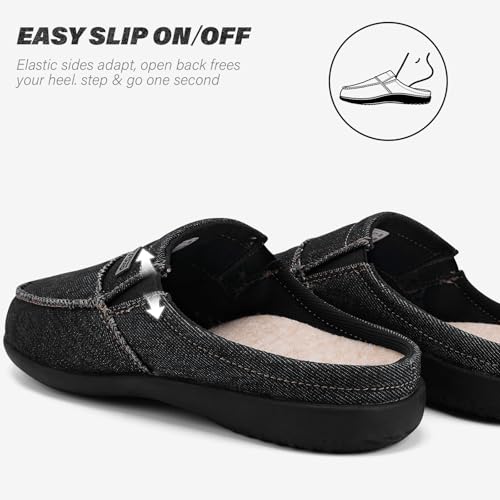 V.Step Mens Orthopedic Slippers with Arch Support House Shoes 13 Wide Black