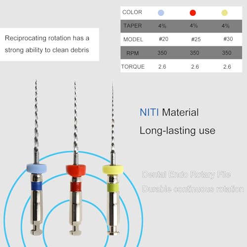 Dental Endo Files NITI Engine File for Endodontic Root Canal Treatment 2004/2504/3004 Pack of 3 Small