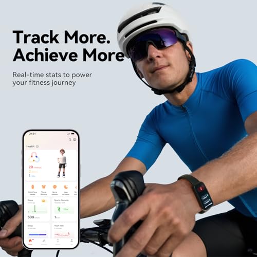 Fitness Tracker Smart Watch, 1.47" Color Screen, 100+ Sports, Black