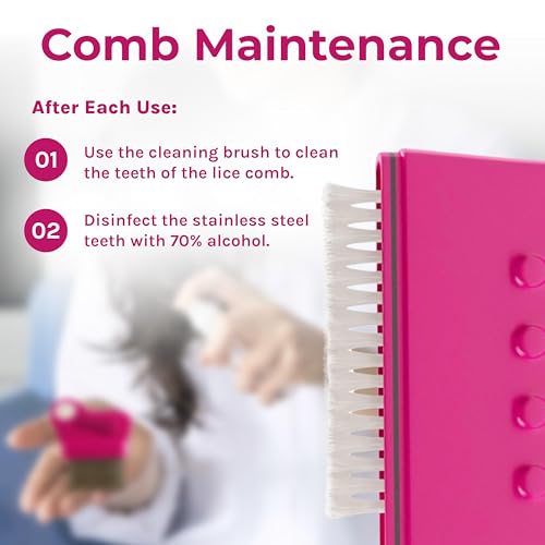 Lice Essentials Stainless Steel Lice & Nit Comb with 5X Magnifier