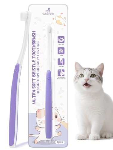 Cat Toothbrush and Toothpaste Kit + Cat Toothbrush for Daily Teeth Cleaning