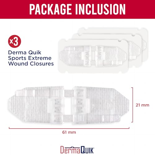 by DermaClip Extreme Wound Closure Device - 3 Pack Heavy Duty Emergency Laceration Repair Kit - Stitchless Zip Stitch & Butterfly Bandages Alternative for Sports, Hiking & Survival First Aid Extreme 3 Pack
