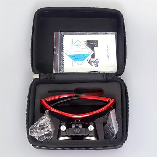 Dental Surgical Loupe 3.5X Working Distance 420mm Burgundy Sport Frame
