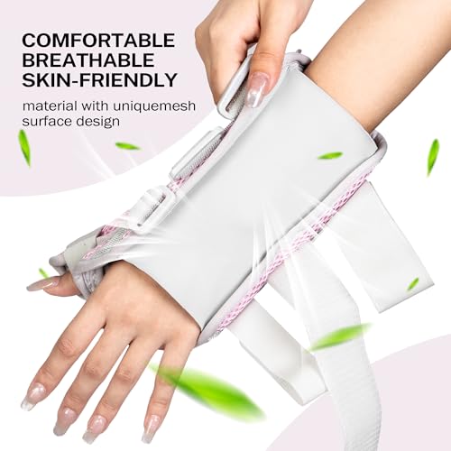 Medibot Wrist & Thumb Brace for Day & Night Support - Adjustable Spica Splint for Carpal Tunnel, De Quervain's, Tendonitis Pain Relief and Arthritis, R/M Size Pink for Men & Women Medium Right Hand-pink