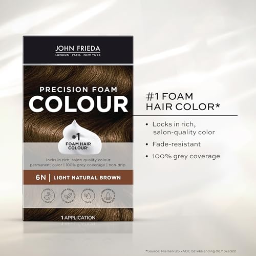 John Frieda Precision Foam Colour Light Natural Brown 6N, 2 Pack