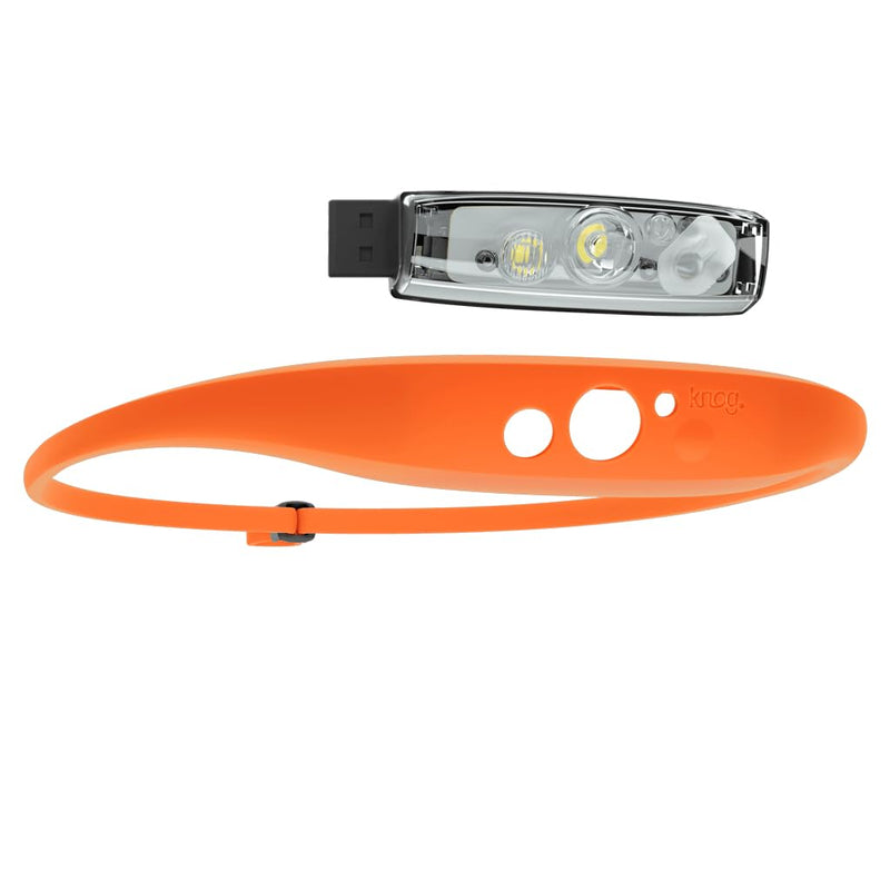 KNOG Quokka 150 LED Headlamp - Lightweight, USB Rechargeable Running Headlamp with 20m Beam, IP65 Water Resistant, Silicone Strap, 3 Light Modes for Camping, DIY & Outdoors Orange