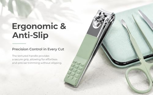 Manicure Set, 7 Pcs Matcha Green Professional Manicure Pedicure Set
