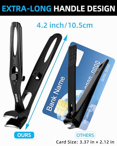 Long Handled Toenail Clippers for Seniors Thick Toenails, Angled Head Large Nail Clippers for Men, Heavy Duty Professional Toe Nail Clippers for Thick Nails 3PCS Toenail Clippers Set