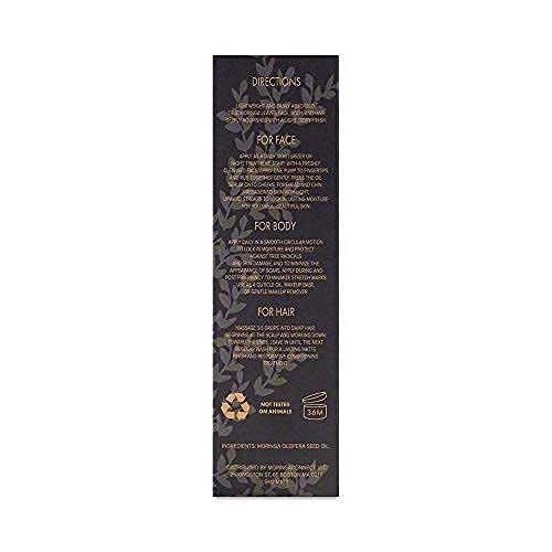 True Moringa Oil 100% Pure, Cold-Pressed Moringa Oil for Face, Hair & Skin⎜Anti Aging. Brightening Moisturizer, Unscented 30 ml ⎜ True Moringa 1 Count (Pack of 1) - BeesActive Australia
