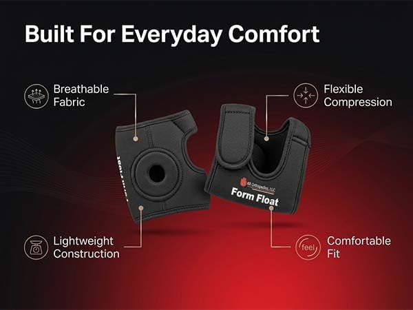 AR Orthopedics Form Float Brace Adjustable Fingerless Wrist Support Breathable, Non-Slip, Latex-Free Ideal for Computer & Daily Use, Sports, Arthritis, Wrist Pain Relief & Area Support Left Black X-Small