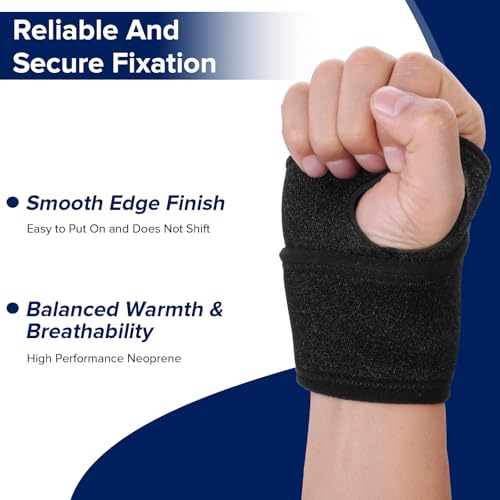 Carpal Tunnel Wrist Brace Adjustable Wrist Support Wrist Wraps for Pain Relief, Arthritis, Tendonitis, Fitness, Weightlifting, Compression Wrist Straps Fit for Men and Women (1 Pair) 1 Pair